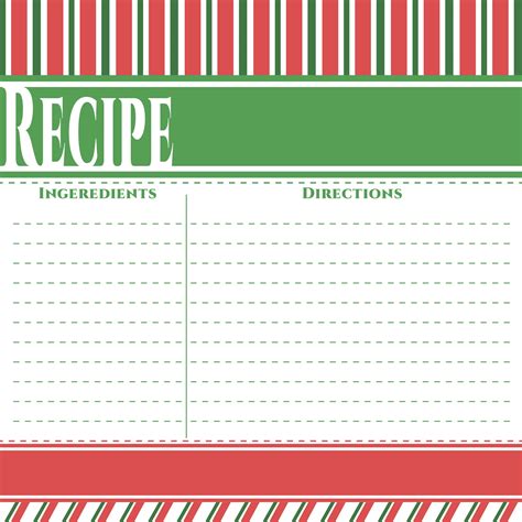 Christmas Printable Recipe Cards